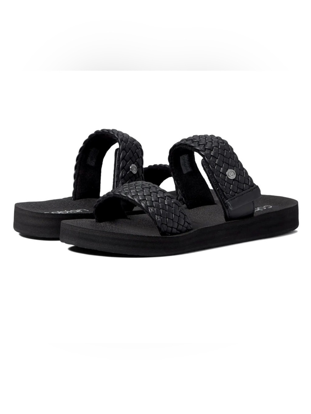 NWT Cobian Braided Bounce Slides in Black Size 7